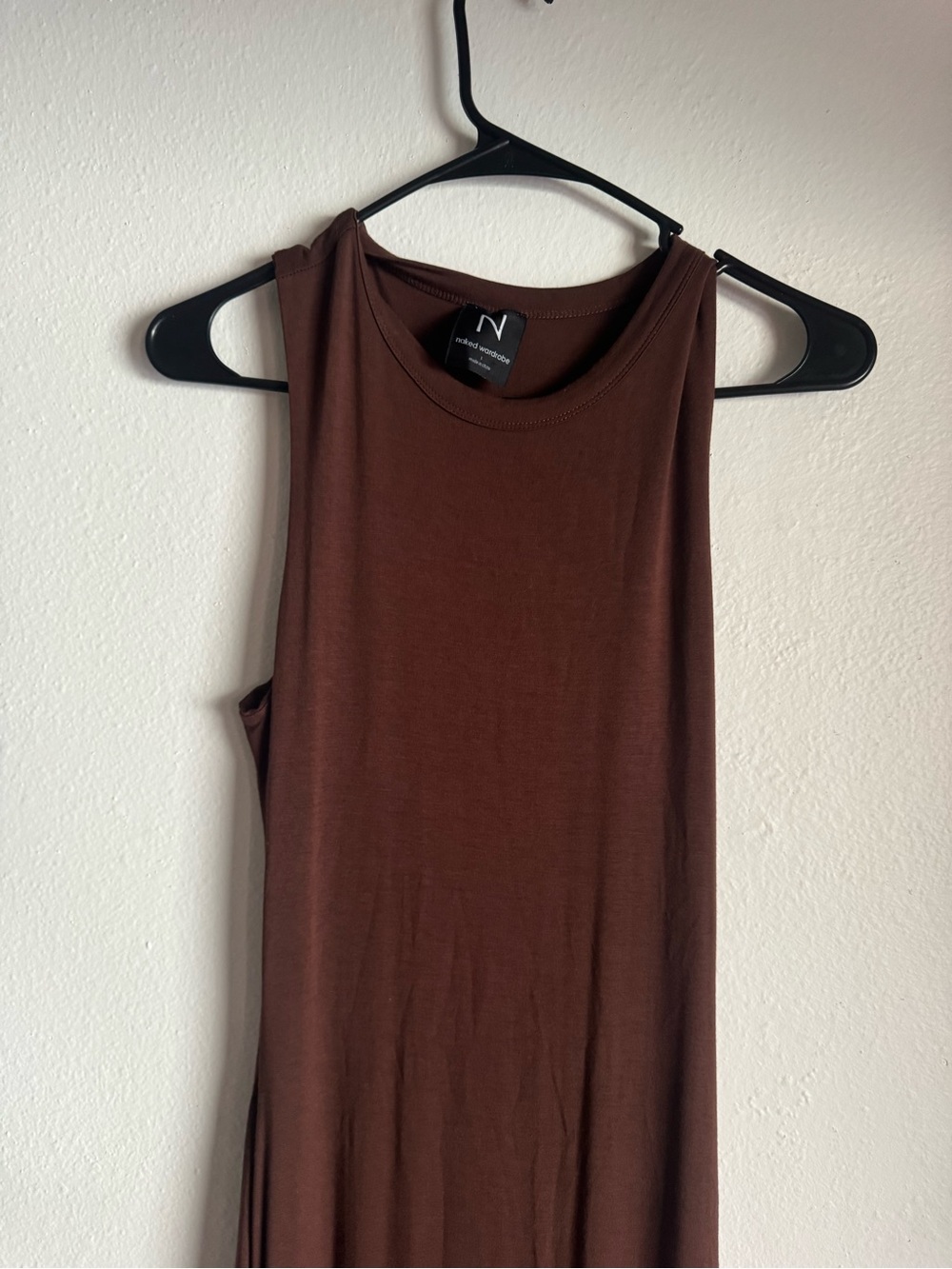 naked wardrobe Chocolate Brown Sleeveless Tank